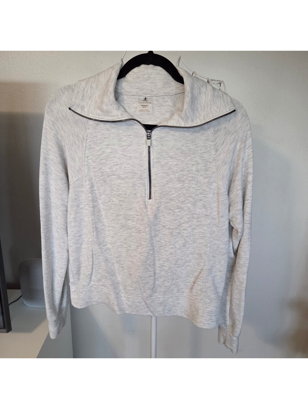 Danskin Women's Light Gray Half-Zip Pullover Sweatshirt Size S